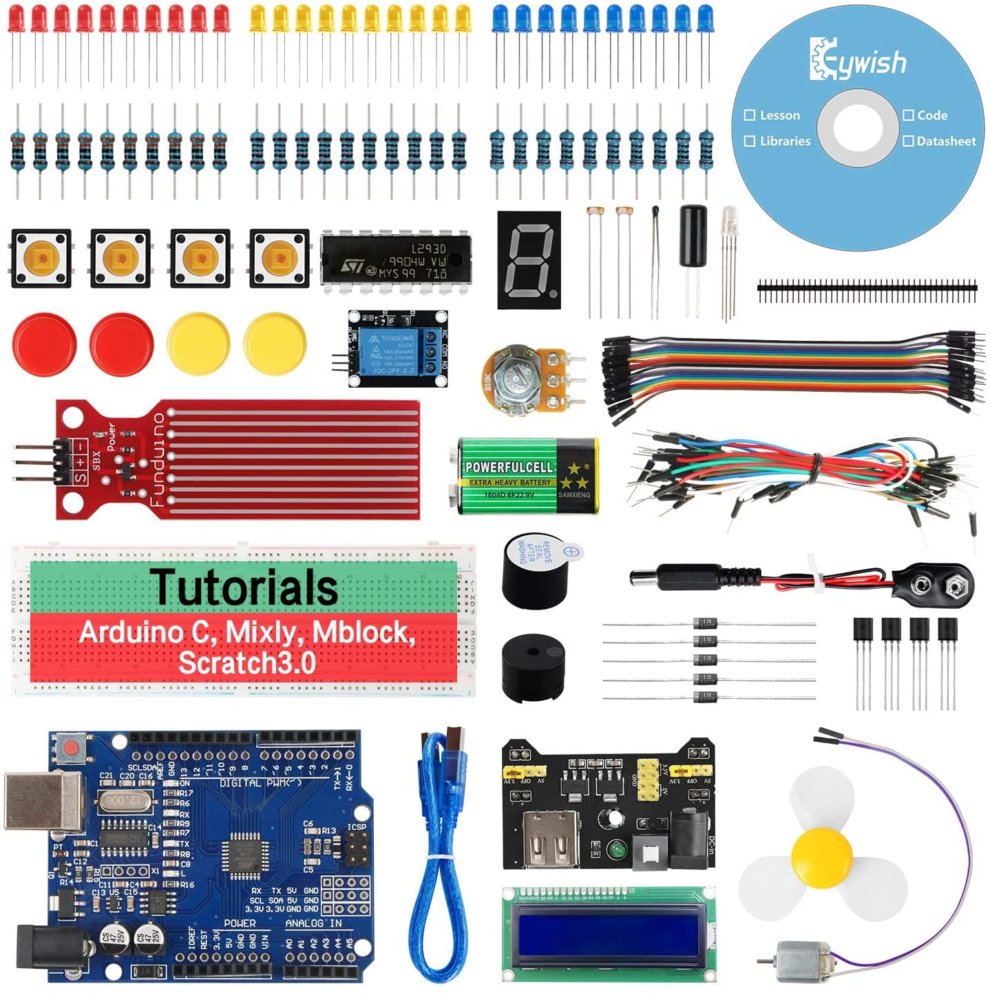 REES52 Scratch Starter Kit,Super Base Kit for Arduino Smd UNO R3 ATmega328P with 15 Lessons Without Compatible with Arduino IDE Mixly Scratch Mblock Graphical Programming (B09SQ9MXM5) Amazon Price History, Amazon Price Tracker