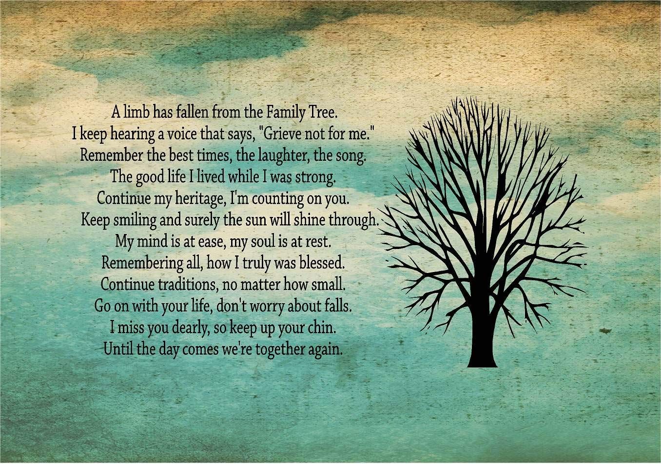 UFunhome MosesMat41 Sympathy Wood Sign Personalized A Limb Has Fallen from Our Family Tree Wood Sign or Wood Plaque Wall Decor Name Date Sympathy Gift