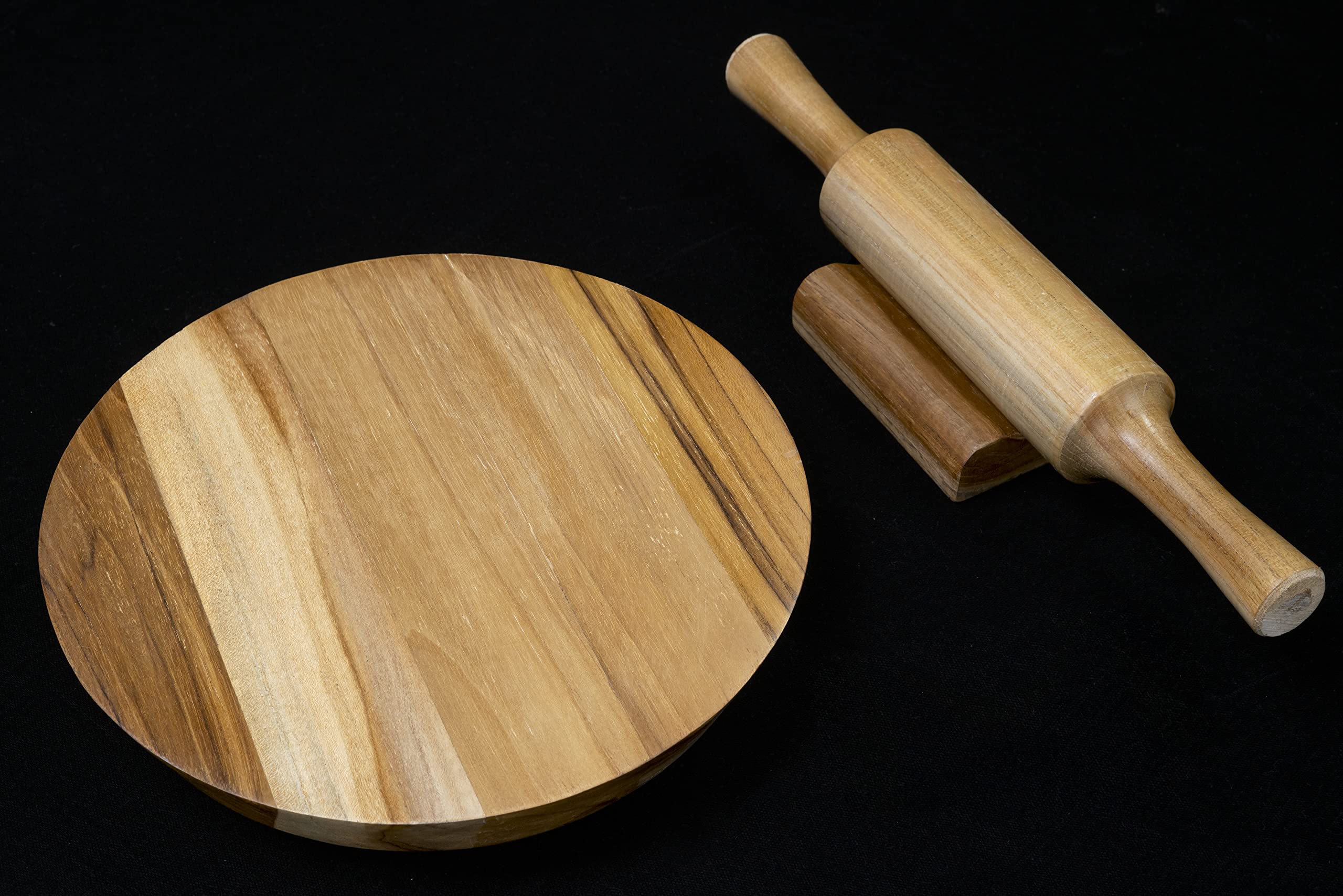 Buy Crocon Wooden Rolling Pin with Board, Roti Maker, Wood Chakla Belan