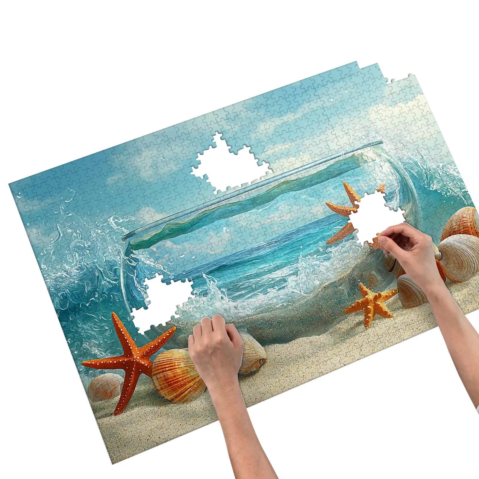 Puzzle 2000 Pezzi, Puzzle 2000 Pezzi per Adulti, Gioco Educativo Fai Da Te con Scatola Regalo per Adulti, Legno Spesso e Resistente, Impegnativi Rompecapo, Regalo Donne Uomo, Tema: Stella Marina, T-89