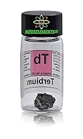 Vista 3 de Terbium Metal Element 65 Muestra Tb, puro 0.04 oz 99,99% dentro de frasco de vidrio etiquetado