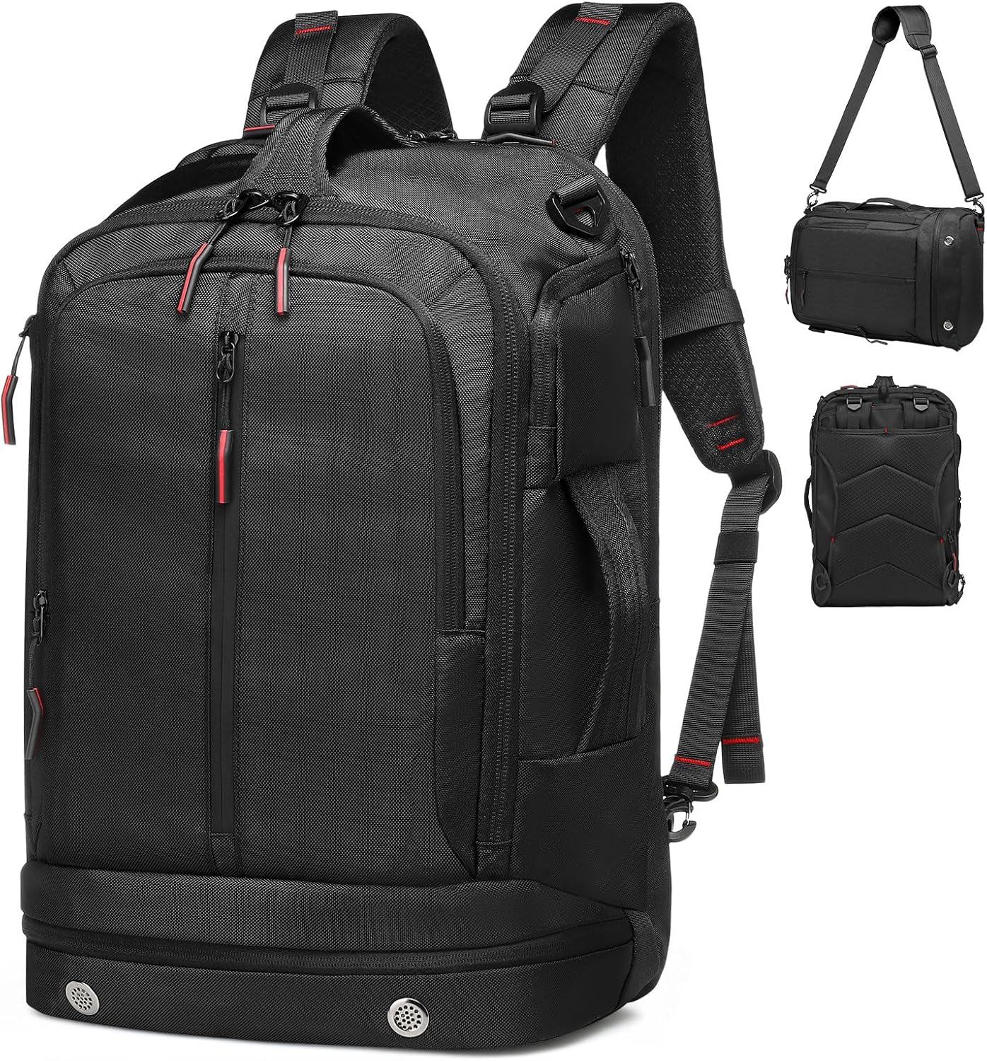 16 Inch Laptop Backpack, Large Carry-On Backpack, TSA Approved Water Resistant Daypack W/Shoe Compartment+Shoulder Strap for Business Travel, 33L Black
