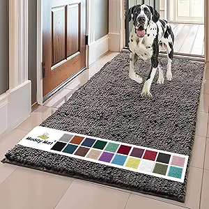 Muddy Mat® Shown on TV – Super Absorbent Door Mat Indoor, Microfiber Quick Dry Chenille Entryway Rug, Non-Slip Front Door Mat, Indoor Mats for Entryway, Machine Washable Pet Rug, Charcoal 36"x60"