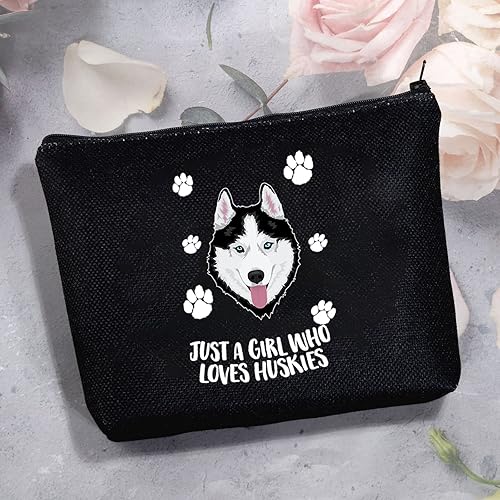 Miniatura 5 de MBMSO Bolsa de maquillaje Husky para amantes de los husky, regalos para mujeres, solo una chica que ama a los perros esquimales, bolsa de