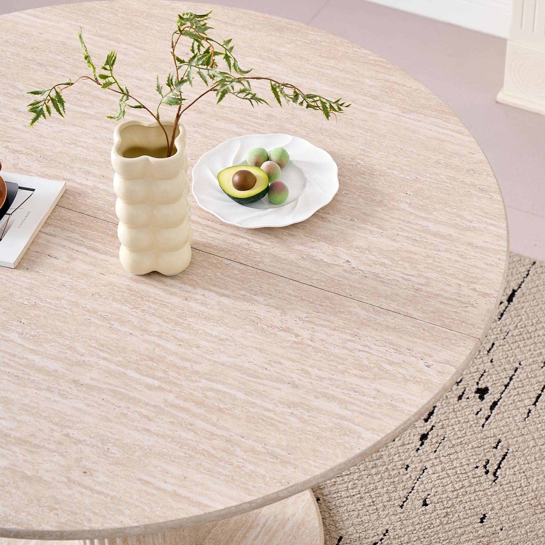 Set da Sala da Pranzo, Tavolo da Pranzo Rotondo Moderno con 4 Sedie da Pranzo, Piano del Tavolo in MDF e Seduta in Velluto per Cucina, Sala da Pranzo e Ristoranti (Grigio)