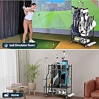 Vista 3 de PLKOW Organizador de Almacenamiento para Bolsas de Golf en Garaje, Soporte de Almacenamiento para Bolsas de Golf de Tamaño Extra Grande y Estante