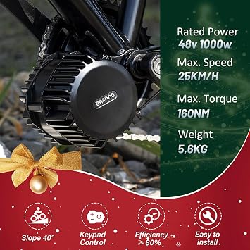 BAFANG 36V/48V 250W/500W/750W/1000W UART Version Mid Drive Kits | BBS01B BBS02B BBSHD, for 68mm Bottom Bracket, Accessories Optional, such as Displays, Cranksets, Brake Levers, 1T4 Cable