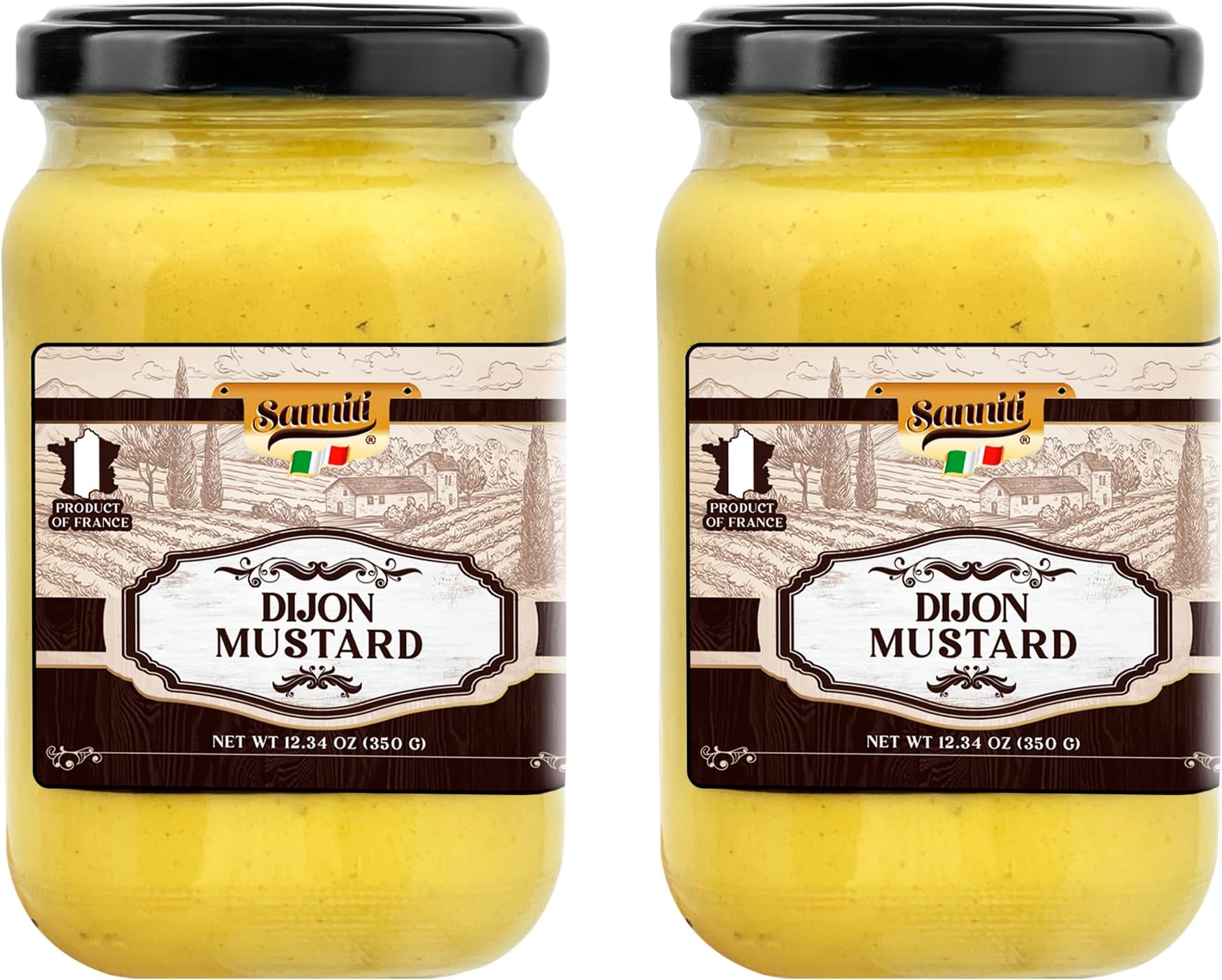 Sanniti Dijon Mustard Imported From France, 12.34 oz (Pack of 2)