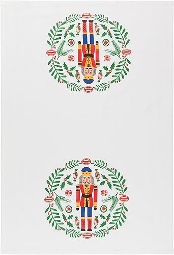 Miniatura 2 de Now Designs Floursack - Juego de toallas de cocina de algodón de secado rápido, 3 unidades, cascanueces navideños, 20 x 30 pulgadas
