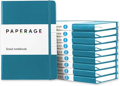 Miniatura 17 de PAPERAGE - Libreta de rayas, tipo diario, paquete de 3, (cognac, verde oscuro, azul marino), 160 páginas, tamaño mediano de 5.6 x 8 pulgadas - papel