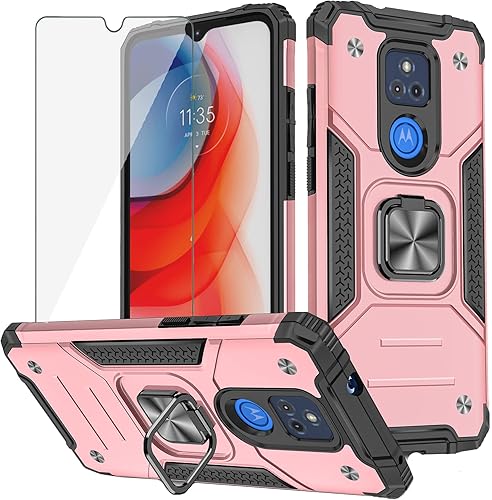 Asuwish Compatible con Moto G Play 2021 Funda y protector de pantalla de vidrio templado Accesorios de celda Soporte de anillo Kickstand hĂbrido Asuwish Compatible con Moto G Play 2021 Funda y protector de pantalla de vidrio templado Accesorios de celda Soporte de anillo Kickstand hĂbrido