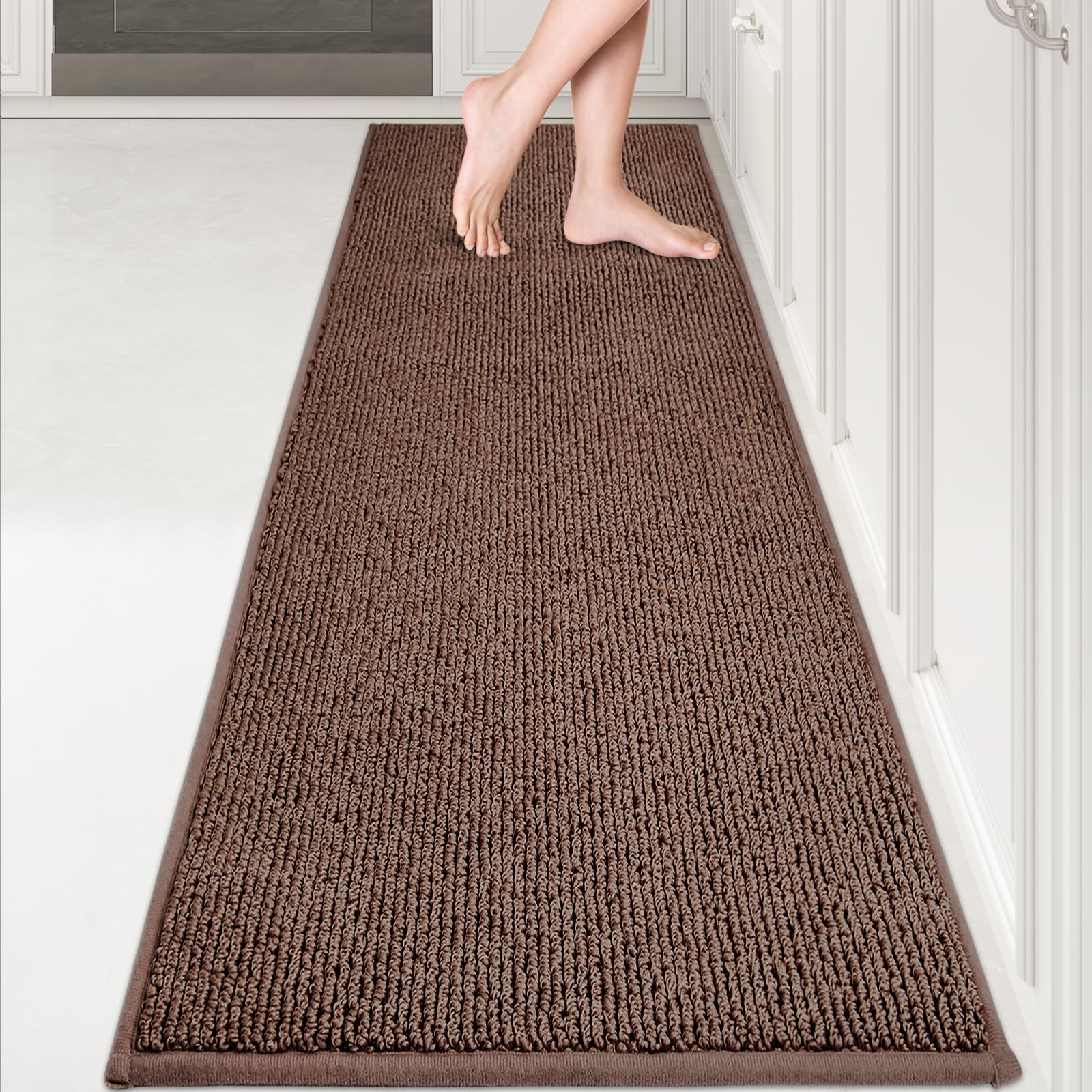 PURRUGS Machine Washable Kitchen Runner Rug 2ft x 7ft, Non-Slip/Skid Hallway Runner Rug, Super Absorbent Soft Area Rug for Hallway, Kitchen & Laundry,