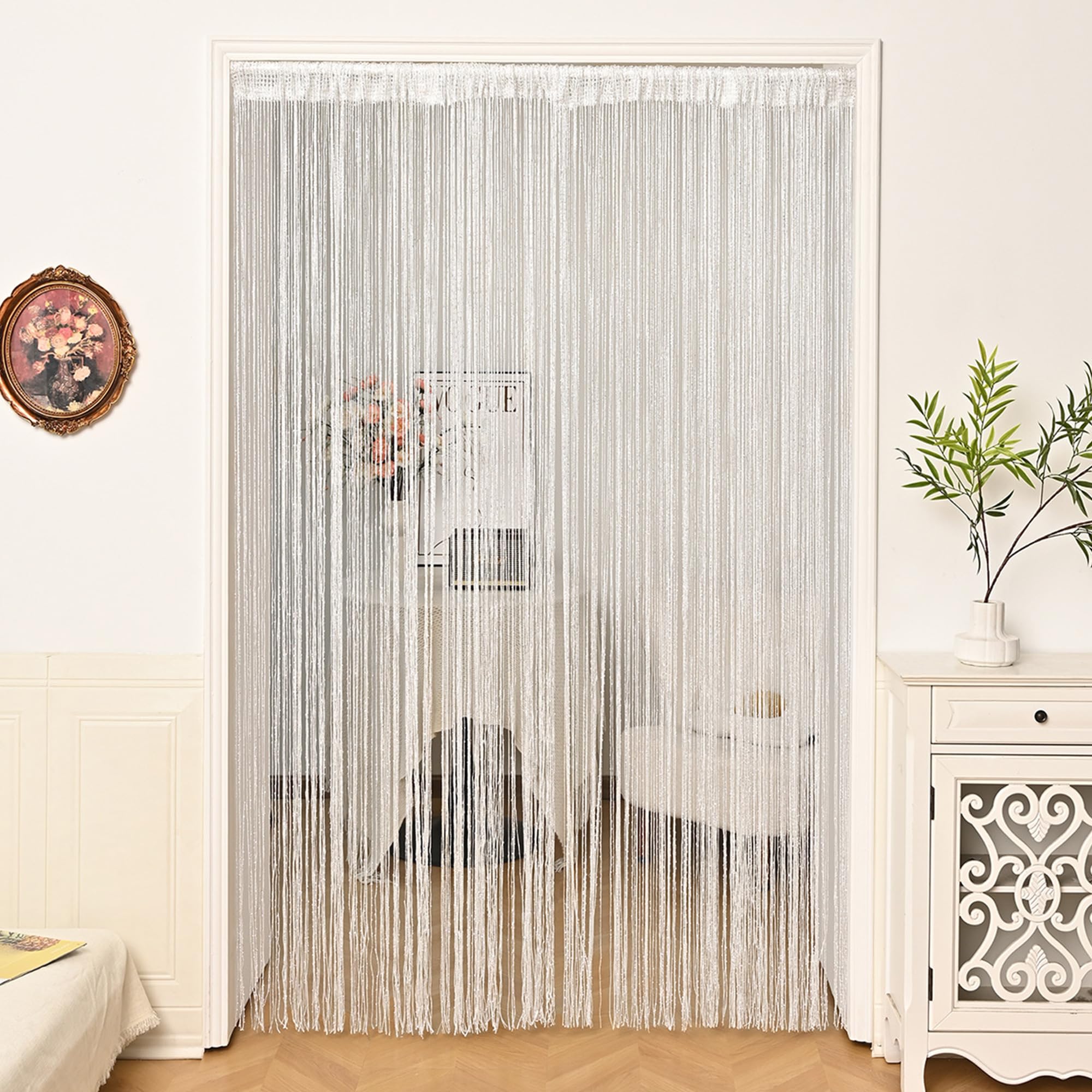 Vagasi 2 Pack Beaded Curtains String 100x200 cm Beaded Curtains for Doorways Tassel Glitter String Curtains Room Dividers Curtain Hippie Room Décor for Living Room, Bedroom, Closet, Party