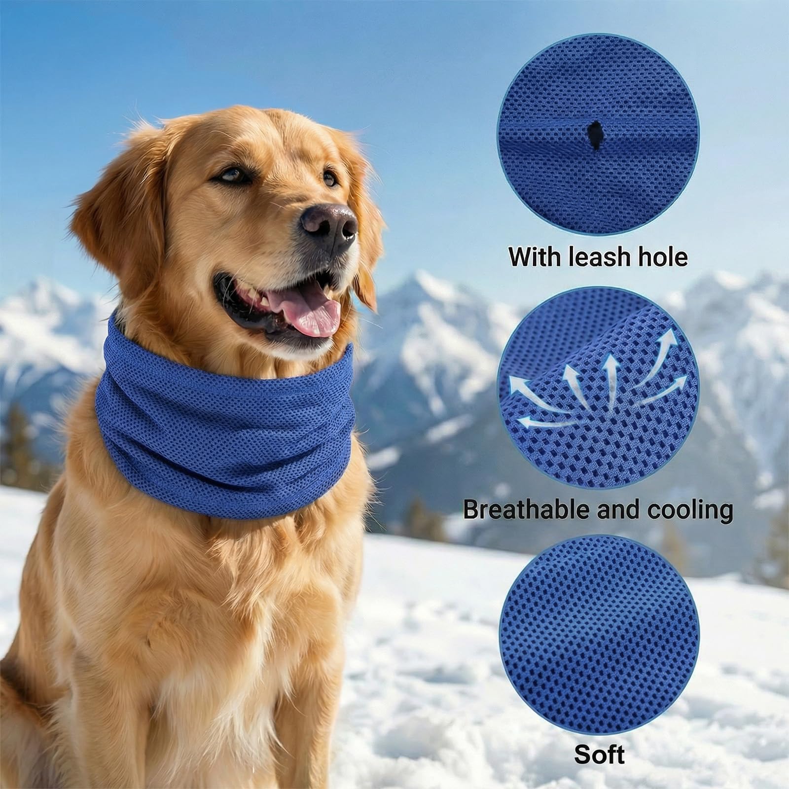 Bandana Rinfrescante per Cani, Collare di Raffreddamento per Cani, Collare Rinfrescante per Cani, Bandana Rinfrescante per Animali Domestici, Riutilizzabile, per Animali in Estate 55 x 16 CM