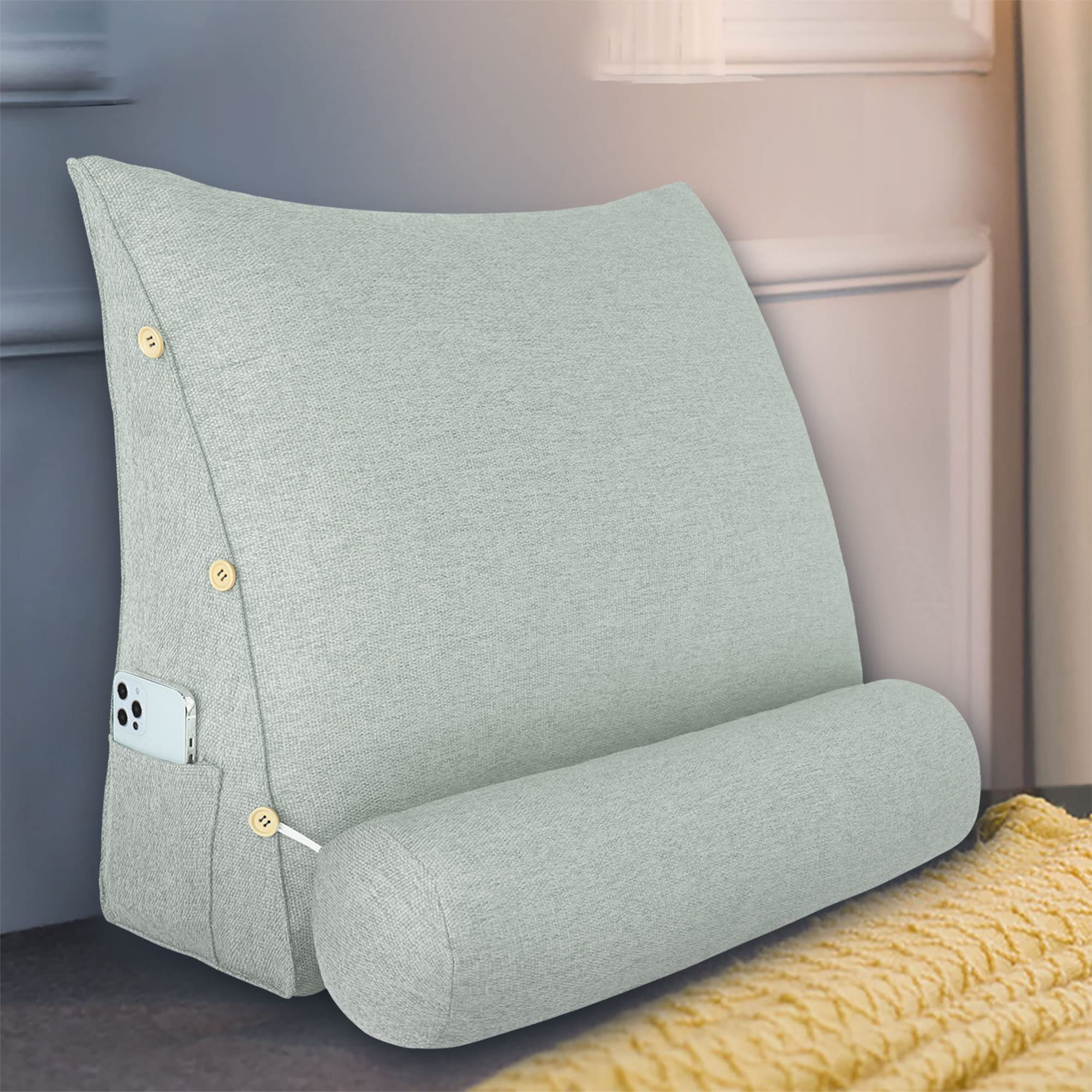 VERCART Bed Wedge Pillow Adjustable Reading Throw Cushions for Sleeping