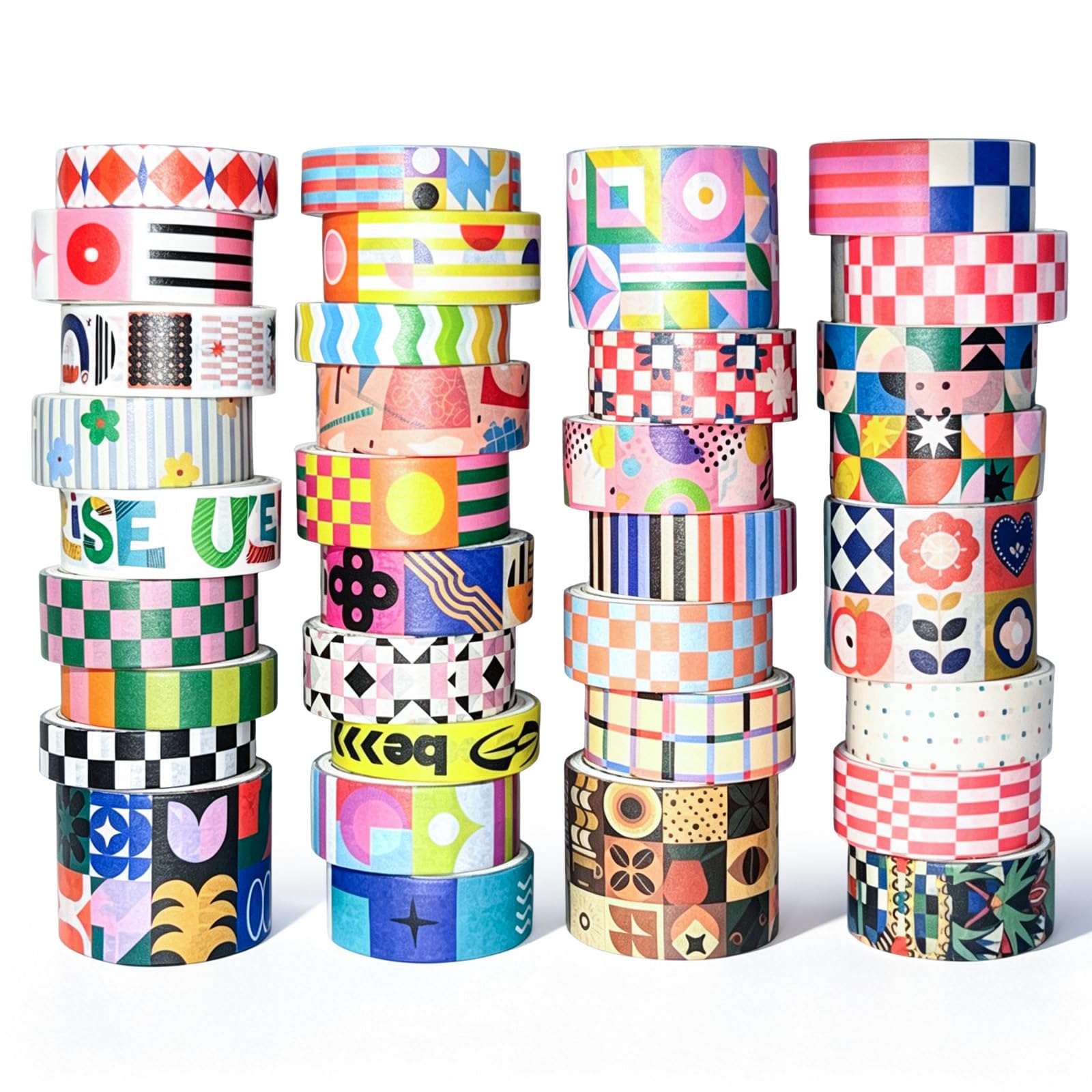 Photo 1 of Bomichi Washi Tape Set - 34 Rolls Geometric Pattern