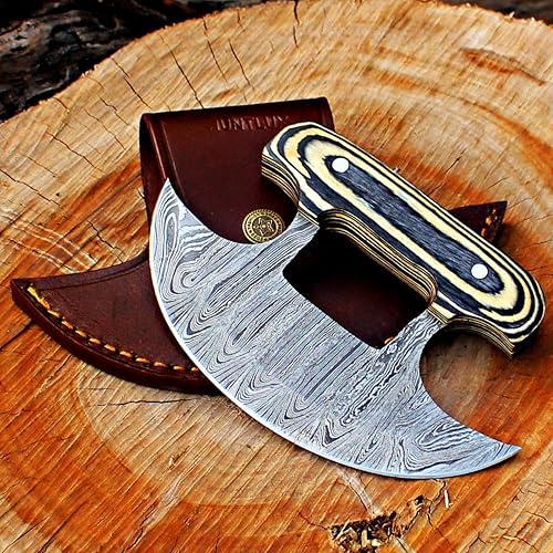 Miniatura 7 de HUNTLUX Cuchillo de chef Ulu (blanco negro)