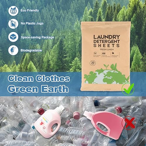 Miniatura 6 de LAUNDRYLUX Hojas de detergente para ropa, tiras de detergente ecológicas e hipoalergénicas, ingredientes naturales, ultraconcentradas, listas para