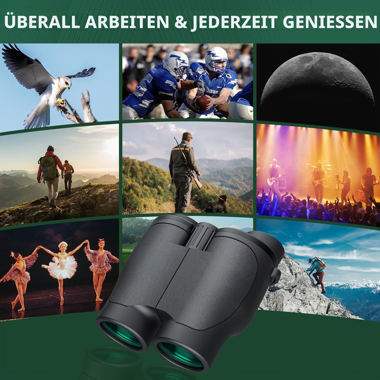 16x32 Fernglas for Erwachsene Kinder - Aurosports High Powered Klein Fernglas für Vogelbeobachtung - HD Leichtgewicht Ferngläser für Jagd Kreuzfahrt Reise Konzert Wandern