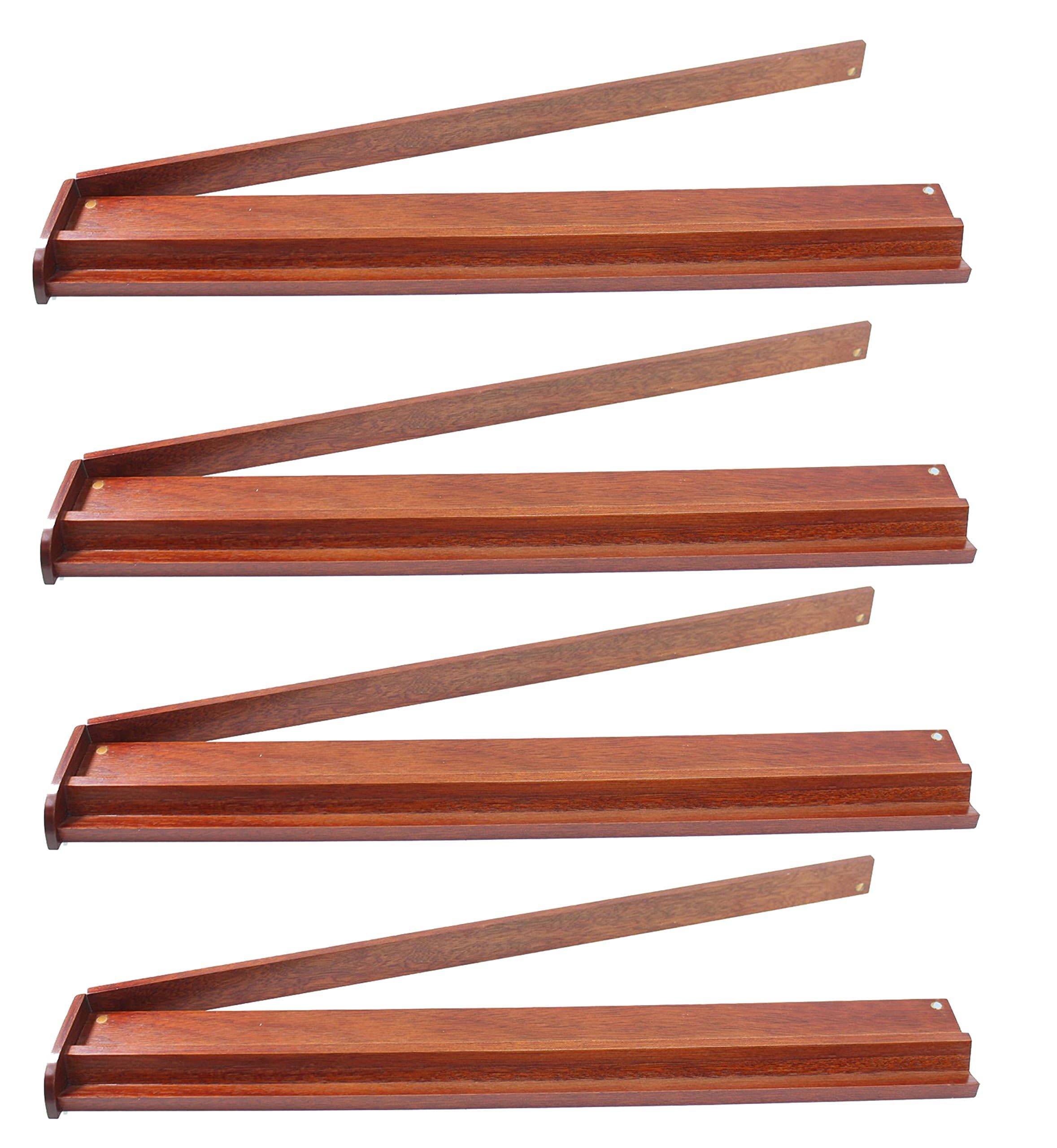 Photo 1 of 18" Natural Color Wooden American Mahjong Racks with Attachable Magnet Pushers Set of 4 18" WOOD