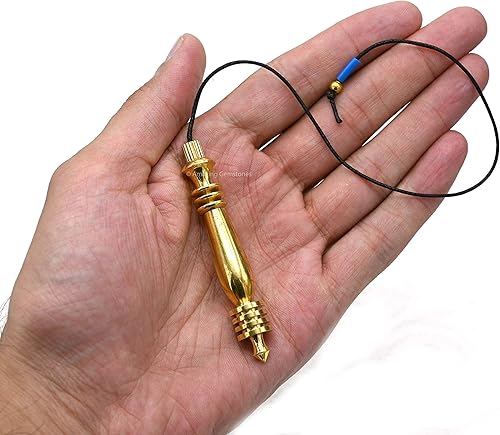 Miniatura 4 de Péndulos de metal curativo para adivinación, oro doble ISIS 7 anillo Karnak acero cobre péndulo alta energía péndulo de bronce péndulos de mesa MP07