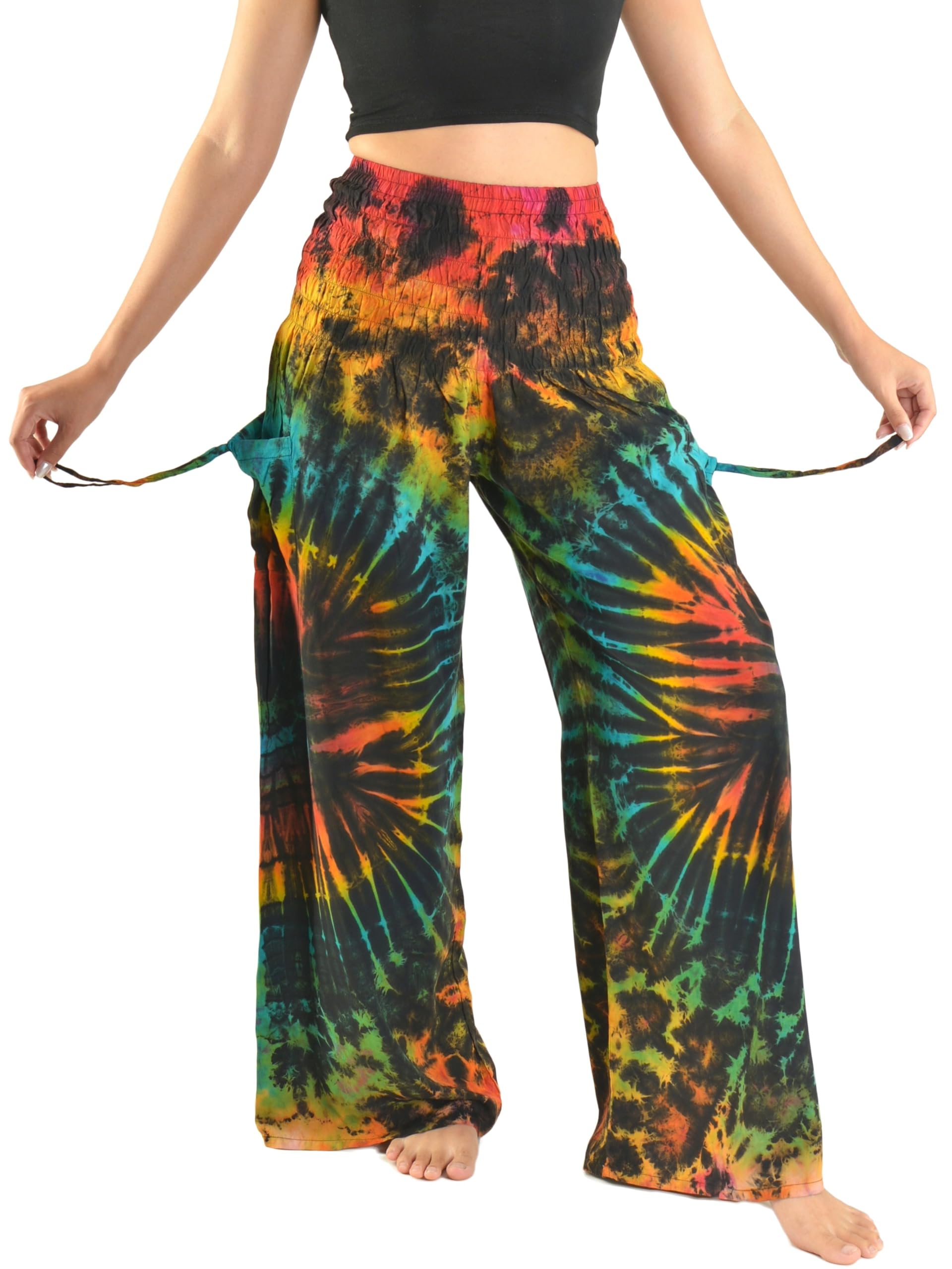 Orient Trail Pantalon Large Teint à Froid pour Femmes Palazzo Yoga Tie Dye