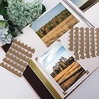 Vista 6 de Lineco Esquinas fotográficas de papel kraft sin ácidos de 0.5 pulgadas, autoadhesivas, sensibles a la presión, no amarillean, monta imágenes sin