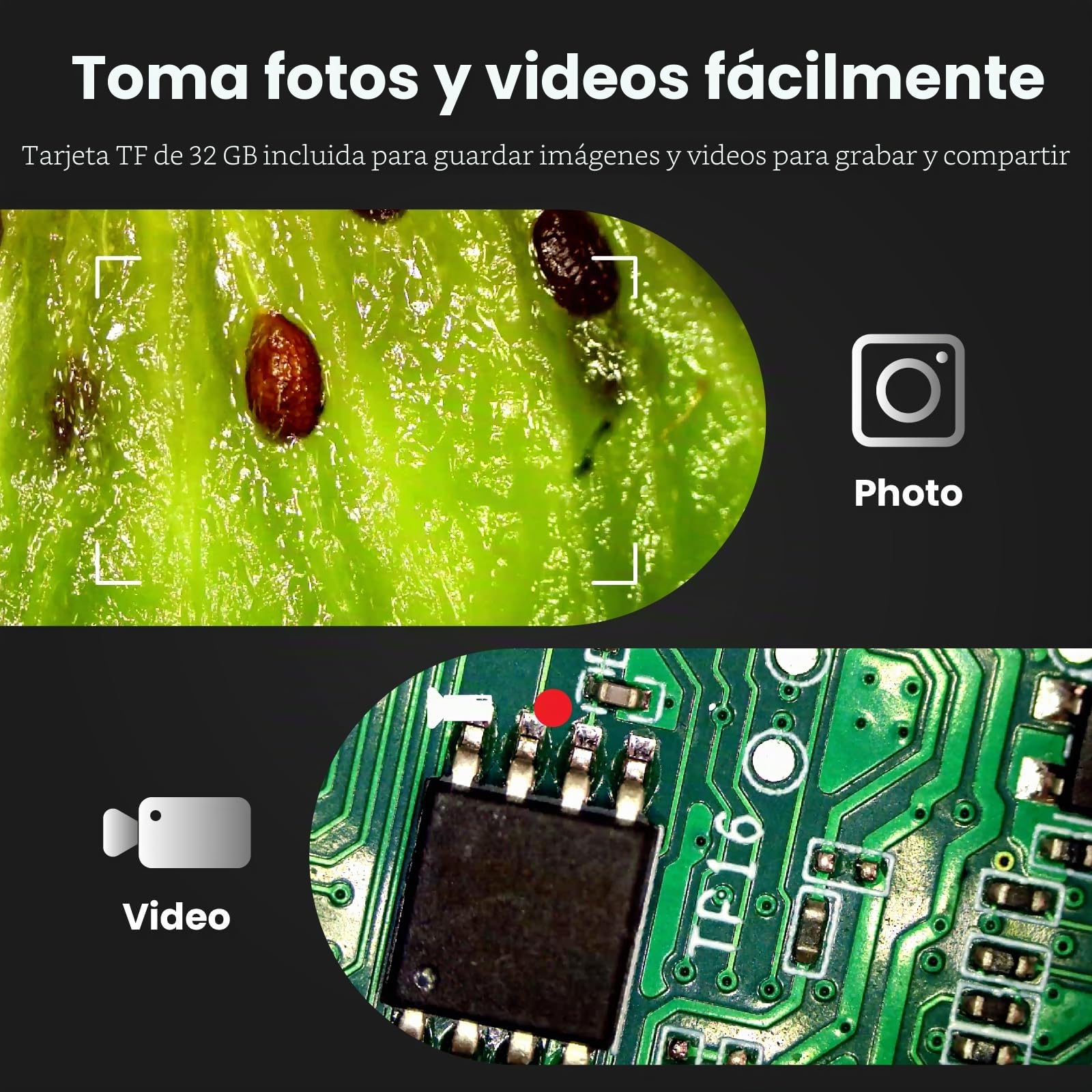 Microscopio Digital MT2 1200X HDMI con Pantalla IPS HD de 7'', Microscopio de Soldadura con Lupa para Monedas 1080P para Niños y Adultos, 10 Luces LED, Compatible con TV/Windows/Mac OS