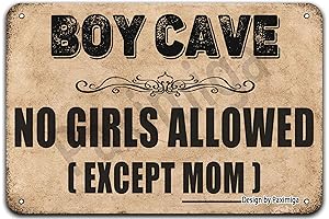 No Girls Allowed Sign for Boys Only Cave Room Wall Decor