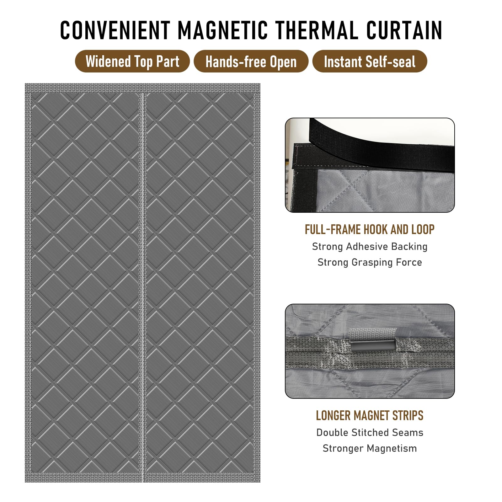 Magnetischer Türvorhang Zum Isolieren – Hält Kälte Draußen & Wärme Drin (91,4 X 203,2 Cm, Dickes Oxford-Gewebe)