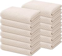 Vista 11 de Kitinjoy - Paños de cocina de 100 % algodón, tela de tejido gofrado, paño de limpieza ultrasuave, absorbente y de secado rápido.