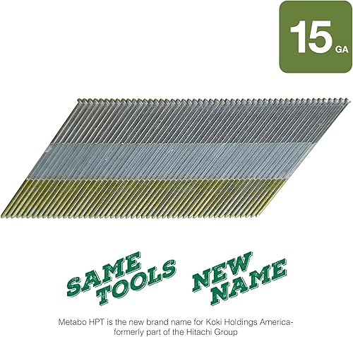Miniatura 10 de Metabo HPT Clavos de acabado  1-14 pulgadas x calibre 15  en ángulo  electrogalvanizado  1000 unidades  24201SHPT