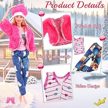Doll Clothes Outfit for 11.5 Inch Doll, Doll Accessories