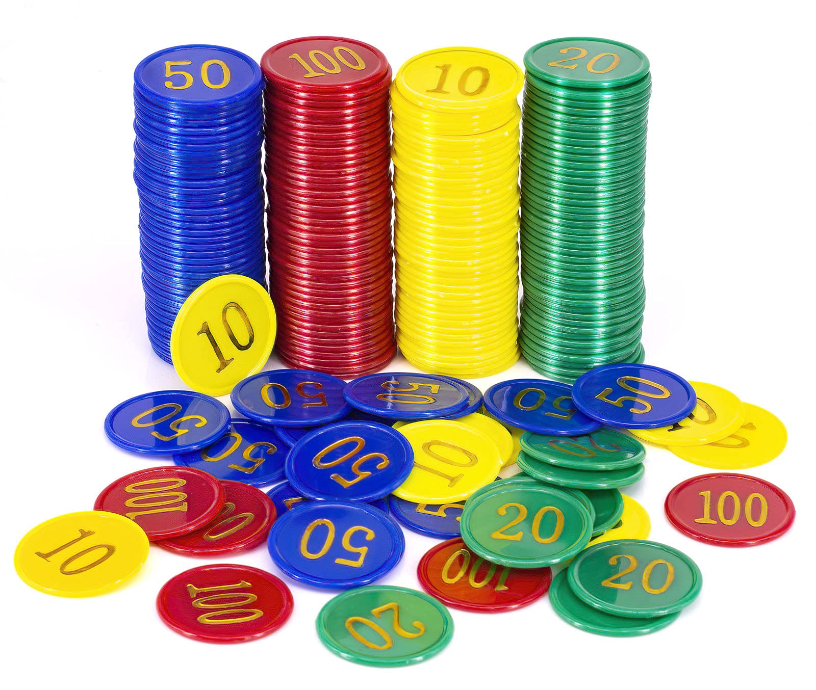 Wrzbest Plastic Poker Chips 160 Poker Chip Set with Storage Box,Denomination Printed Casino Style Chip for Texas Home Holdem Poker Game Nights,Blackjack or Roulette Games,Casino Parties (160 pcs)