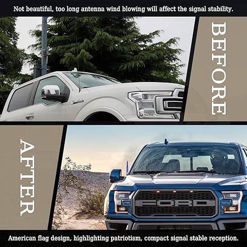 Miniatura 5 de Antena de bala para coche, accesorios de decoración exterior de camión, antena de reemplazo para vehículos compatible con Ford F150, RAM 1500,