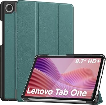YRH for Lenovo Tab One 8.7 Case 2025, with Auto Sleep/Wake, Slim Light Hard Shell Tablet Case Cover for Lenovo Tab One Tablet TB305FU, Dark Green