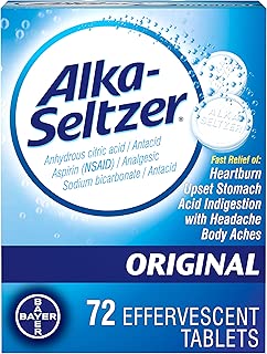 Alka-Seltzer Original Effervescent Tablets - fast relief of heartburn, upset stomach, acid indigestion with headache and body aches - 72 Count - coolthings.us