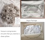 ArcticNorthDown King Size Goose Down Feather Hotel Collection Bed Pillows for Sleeping One Pillow for Back, Stomach or Side Sleepers Stripe White Color