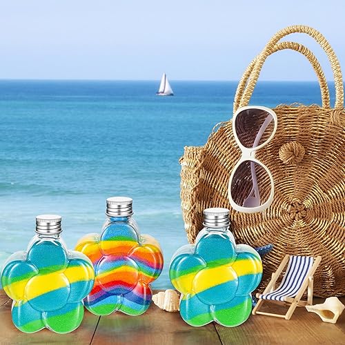 Miniatura 5 de Hsei 50 botellas de poción y 5 embudos pequeños, tarros redondos de vidrio transparente para licor, decoración de Halloween, manualidades, regalo,