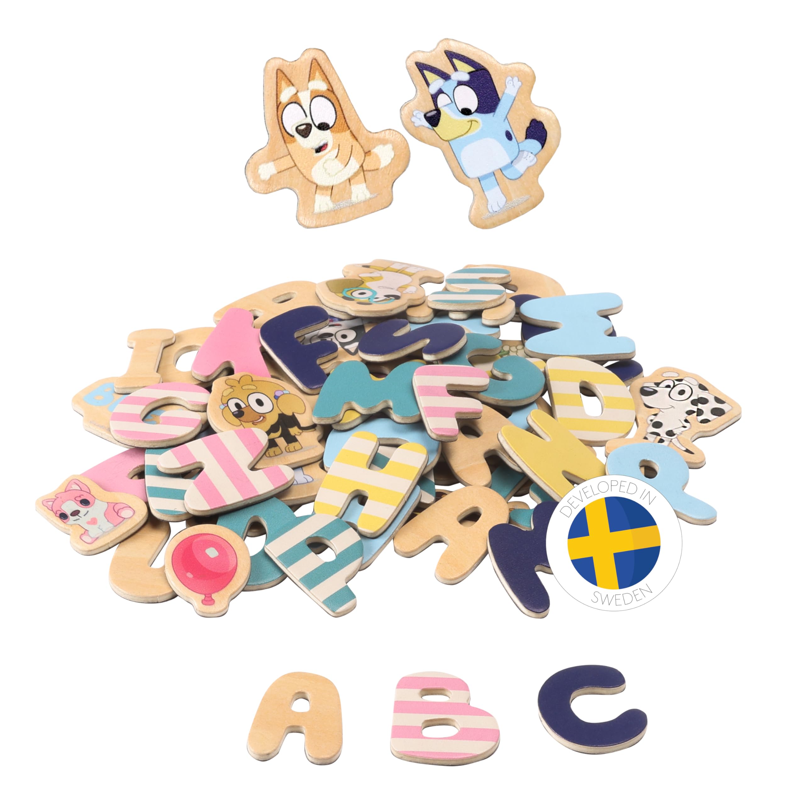 Micki Bluey Magnetbuchstaben- und Zahlen-Set – pädagogisches Magnetspielzeug für Kinder, inklusive Zeichentrickfiguren, perfekt für Kinder ab 3 Jahren, farbenfrohe und sichere Materialien