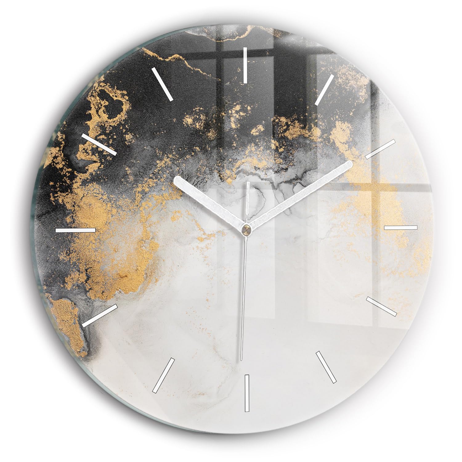 Horloge murale moderne Wallfluent 30 cm pour stopper le tic-tac
