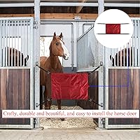 Vista 7 de Guardia de parada de caballos con gancho giratorio a presión,Caballo Stall Pasillo Guardia Valla con correas ajustables Clip de puerta de empuje
