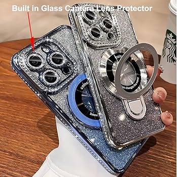 Amazon.com: Changjia Magnetic Stand Glitter Case for iPhone 16 Pro