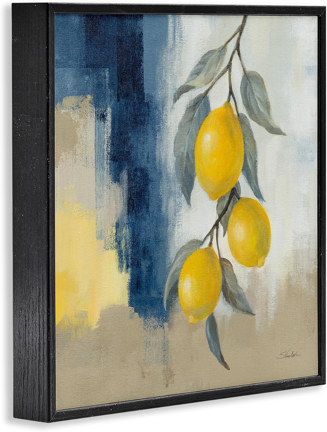 Stupell Industries Kitchen Lemons Hanging Framed Giclee Wall Art Design by Silvia Vassileva, Black Framed, 24 x 24