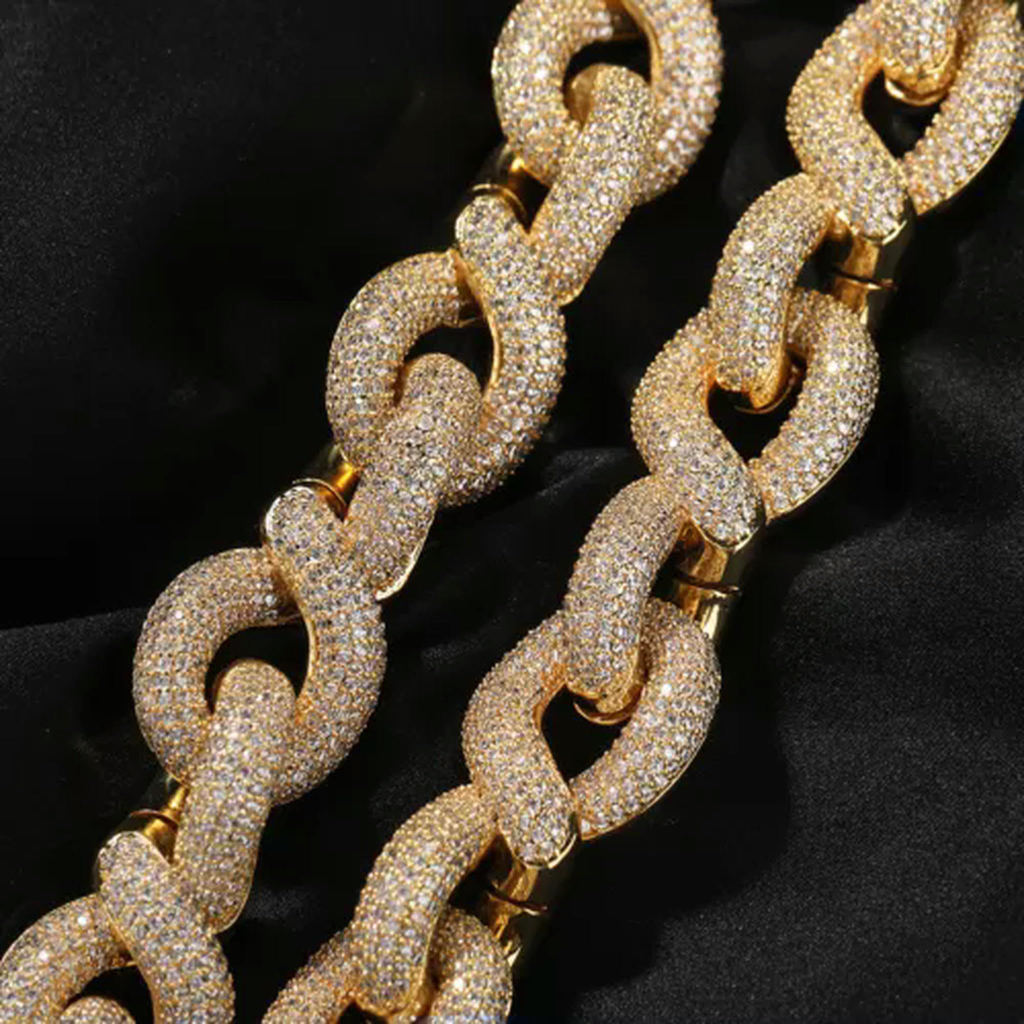 Pulsera de Cadena Cubana Pesada de 20 mm con circonita 5A, Estilo Hip Hop, joyería de Rap, 9 Pulgadas, Color Plata