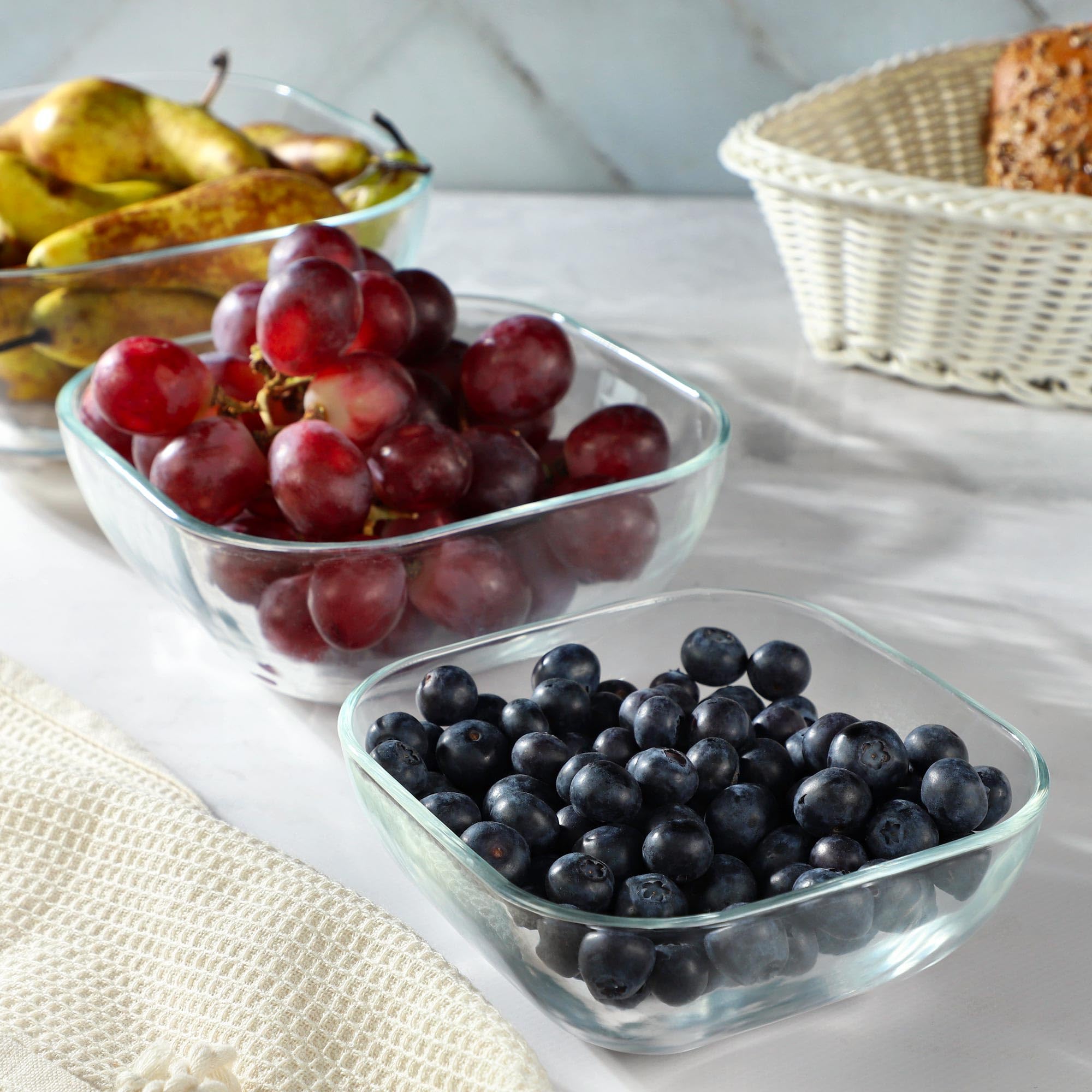 KADAX Rond En Verre, En Verre, Saladier, Pour Fruits, Salade, Dessert