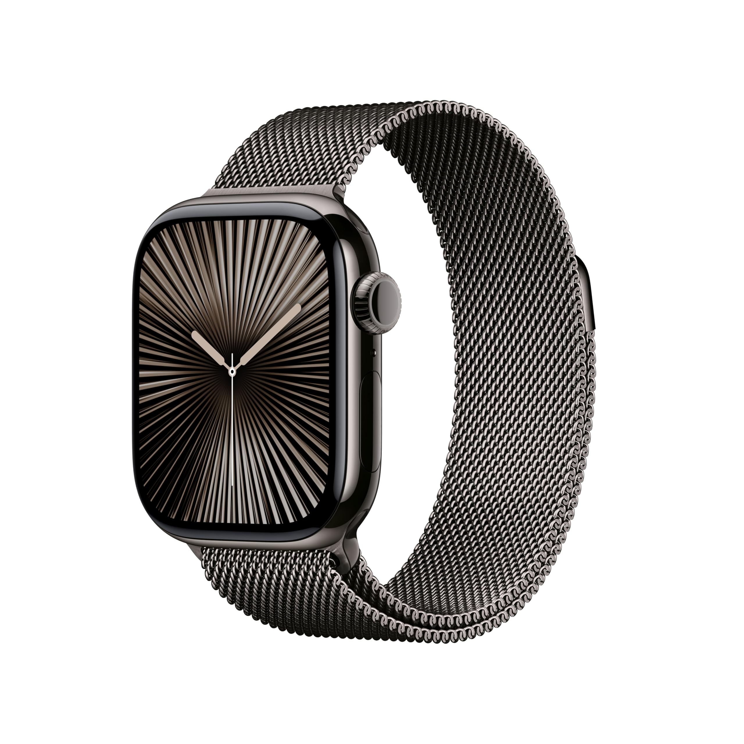 Apple Watch Series 10 GPS + Cellular Smartwatch con caja de titanio Pizarra de 46 mm y Pulsera Milanese Loop Pizarra - Talla M/L. Monitor de entreno, pantalla Retina siempre activa y neutro en carbono en oferta en Amazon