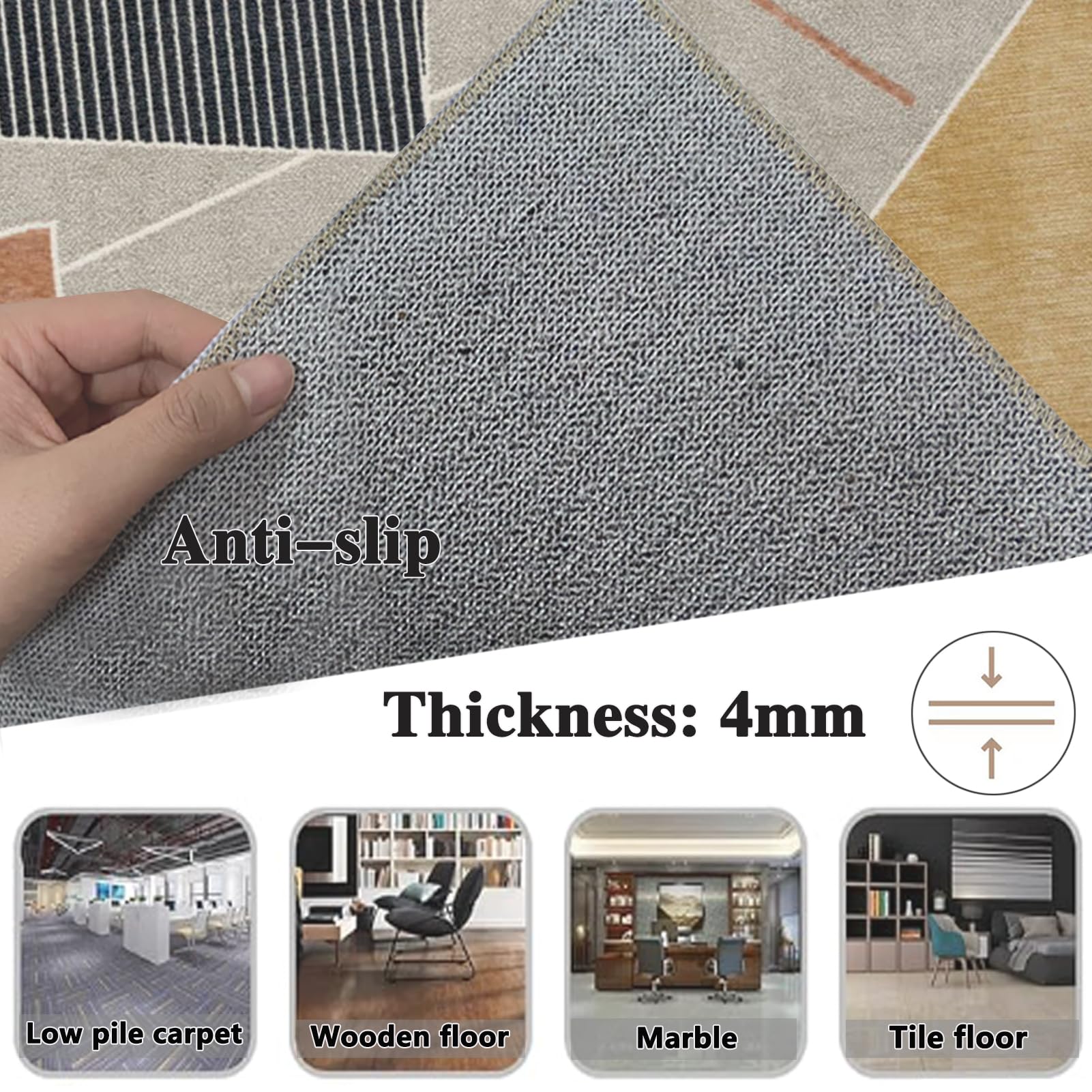 Tappetino Sedia per Pavimenti Duri, Tappeto Salvapavimento in Multiuso, Tappeto Gaming Pavimento, Tappetino per Sedia da Scrivania Antiscivolo, Tappetino Protettivo per Pavimento 180 x 200 cm