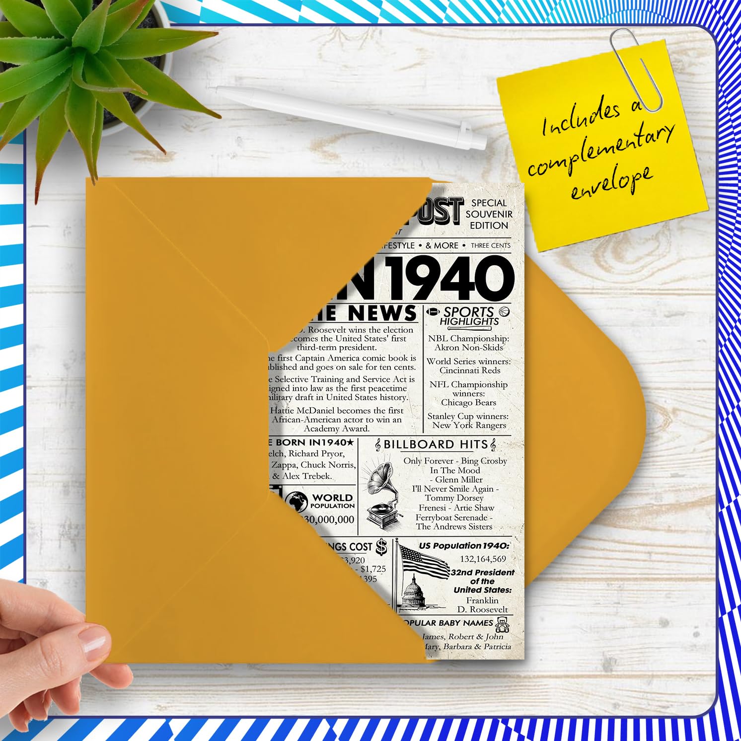 Amazon | 85歳の誕生日カード 男女兼用 - Back In 1940 Newspaper - 85