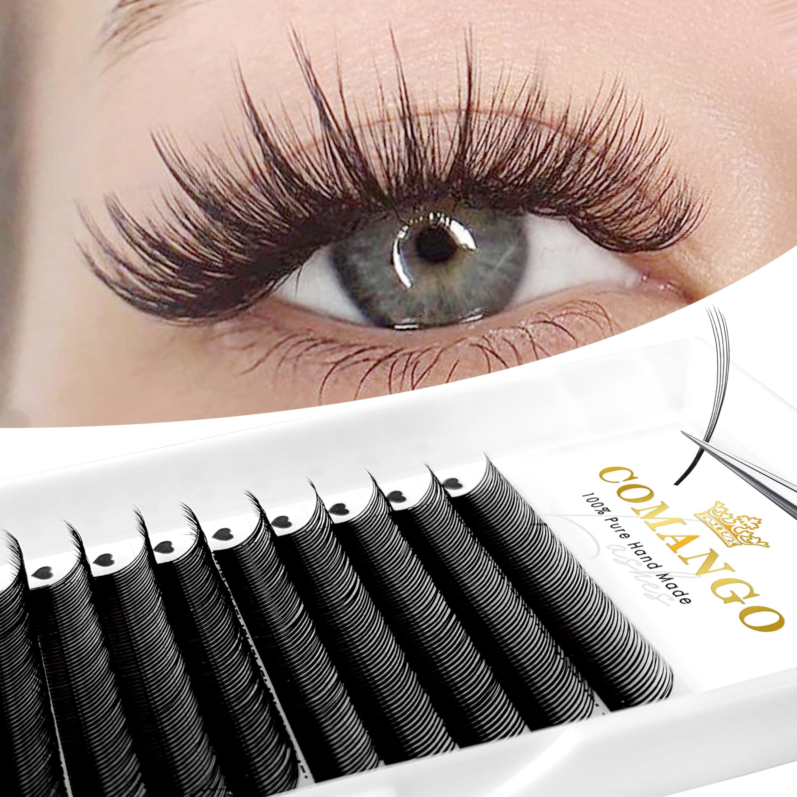 CoMango 5D Flora Spikes Lashes Spikes Lash Extensions Flower Wispy Eyelash Extensions C D Culry Individual Premade Fans